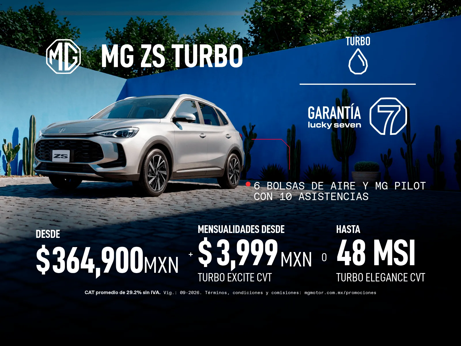 Precio desde $364,900 + Mensualidad desde $3,999 para la versión Excite o hasta 48 MSI para la versión Elegance